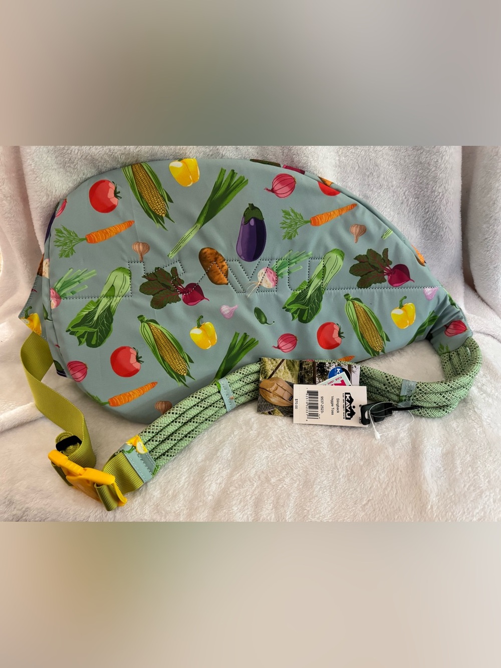 Kavu Light Blue Veggie Print Back Pack - Picture 2 of 2